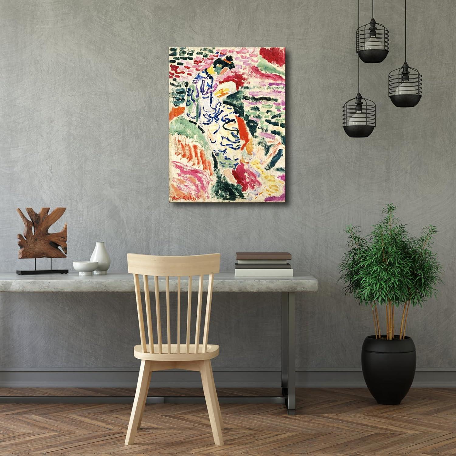 imageWieco Art Framed Wall Art View of Collioure 1905 by Henri Mattise Abstract Colorful Art Matisse Posters Canvas Prints for Wall and Home Office Decorations Bronze Gold FramePink2