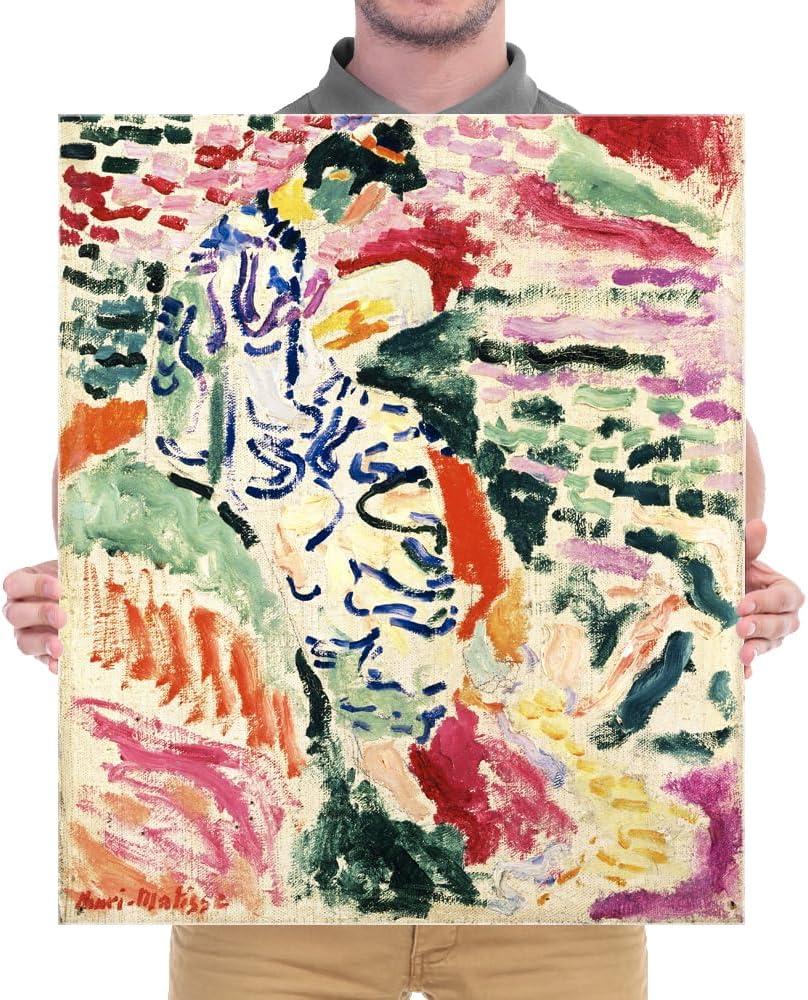 imageWieco Art Framed Wall Art View of Collioure 1905 by Henri Mattise Abstract Colorful Art Matisse Posters Canvas Prints for Wall and Home Office Decorations Bronze Gold FramePink2