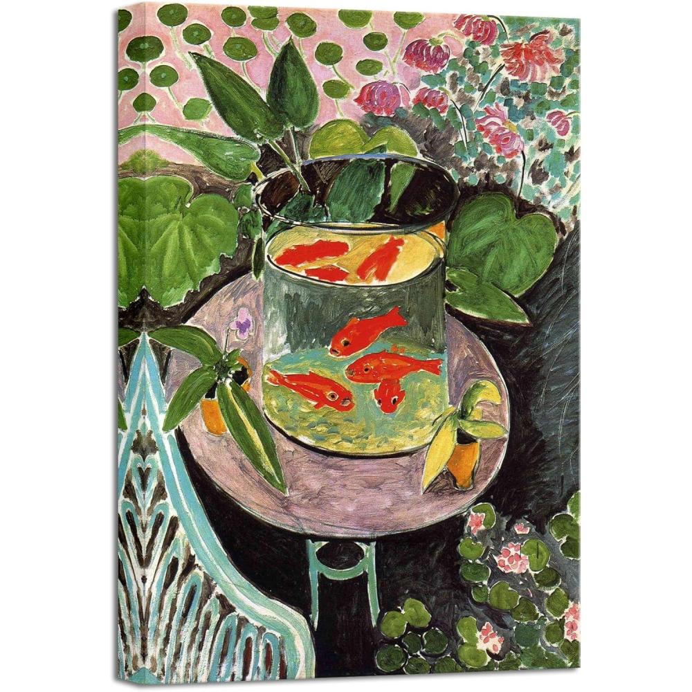 imageWieco Art Canvas Prints Goldfish by Henri Matisse Colorism Aesthetic Abstract Canvas Wall Art for Wall Decor and Home Office Decorations16L x 108W