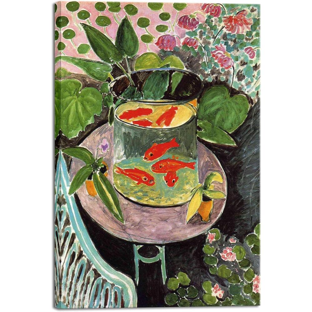 imageWieco Art Canvas Prints Goldfish by Henri Matisse Colorism Aesthetic Abstract Canvas Wall Art for Wall Decor and Home Office Decorations24x36inch60x90cm