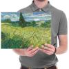 imageWieco Art Abstract Canvas Prints Wall Art Green Field 1889 by Van Gogh Famous Oil Paintings Reproduction Artwork Stretched Landscape Picture for Living Room Home Office Decoration16L x 12W