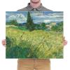 imageWieco Art Abstract Canvas Prints Wall Art Green Field 1889 by Van Gogh Famous Oil Paintings Reproduction Artwork Stretched Landscape Picture for Living Room Home Office Decoration24L x 20W
