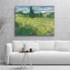 imageWieco Art Abstract Canvas Prints Wall Art Green Field 1889 by Van Gogh Famous Oil Paintings Reproduction Artwork Stretched Landscape Picture for Living Room Home Office Decoration32L x 24W