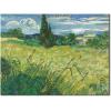 imageWieco Art Abstract Canvas Prints Wall Art Green Field 1889 by Van Gogh Famous Oil Paintings Reproduction Artwork Stretched Landscape Picture for Living Room Home Office Decoration30x40inch