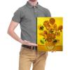 imageWieco Art Abstract Flowers Giclee Canvas Prints Wall Art Vase with Fifteen Sunflowers by Van Gogh Classic Oil Paintings Reproduction for Home Decor Modern Stretched and Framed Floral Picture16L x 12W