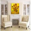 imageWieco Art Abstract Flowers Giclee Canvas Prints Wall Art Vase with Fifteen Sunflowers by Van Gogh Classic Oil Paintings Reproduction for Home Decor Modern Stretched and Framed Floral Picture32L x 24W