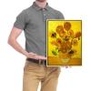 imageWieco Art Abstract Flowers Giclee Canvas Prints Wall Art Vase with Fifteen Sunflowers by Van Gogh Classic Oil Paintings Reproduction for Home Decor Modern Stretched and Framed Floral Picture162L x 122W