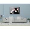 imageWieco Art Black Framed Monkey With Headphones Banksy Graffiti Art Abstract Canvas Painting Posters and Prints Animal Canvas Wall Art for Wall Decor and Home decorations
