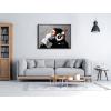 imageWieco Art Black Framed Monkey With Headphones Banksy Graffiti Art Abstract Canvas Painting Posters and Prints Animal Canvas Wall Art for Wall Decor and Home decorations