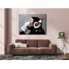 imageWieco Art Black Framed Monkey With Headphones Banksy Graffiti Art Abstract Canvas Paintings Prints Animal Canvas Wall Art for Wall Decor and Home decorations Office Decor48L x 36W