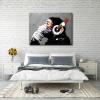 imageWieco Art Black Framed Monkey With Headphones Banksy Graffiti Art Abstract Canvas Paintings Prints Animal Canvas Wall Art for Wall Decor and Home decorations Office Decor48L x 36W