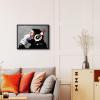 imageWieco Art Black Framed Monkey With Headphones Banksy Graffiti Art Abstract Canvas Paintings Prints Animal Canvas Wall Art for Wall Decor and Home decorations Office Decor17L x 13W