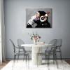 imageWieco Art Black Framed Monkey With Headphones Banksy Graffiti Art Abstract Canvas Paintings Prints Animal Canvas Wall Art for Wall Decor and Home decorations Office Decor32L x 24W