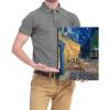 imageWieco Art Framed Wall Art Canvas Prints of Cafe Terrace at Night Canvas Prints Wall Art by Van Gogh Paintings Reproduction Abstract Artwork for Wall Decor Golden Frame16L x 12W