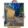 imageWieco Art Framed Wall Art Canvas Prints of Cafe Terrace at Night Canvas Prints Wall Art by Van Gogh Paintings Reproduction Abstract Artwork for Wall Decor Golden Frame247L x 207W