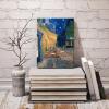 imageWieco Art Framed Wall Art Canvas Prints of Cafe Terrace at Night Canvas Prints Wall Art by Van Gogh Paintings Reproduction Abstract Artwork for Wall Decor Golden Frame16L x 12W