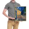 imageWieco Art Framed Wall Art Canvas Prints of Cafe Terrace at Night Canvas Prints Wall Art by Van Gogh Paintings Reproduction Abstract Artwork for Wall Decor Golden Frame17L x 13W