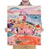 imageWieco Art Framed Wall Art View of Collioure 1905 by Henri Mattise Abstract Colorful Art Matisse Posters Canvas Prints for Wall and Home Office Decorations Bronze Gold FramePink3