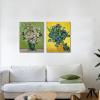 imageWieco Art Irises in Vase Floral Canvas Prints Wall Art by Van Gogh Classic Artwork Famous Oil Paintings Reproduction on Canvas for Bedroom Home Decor 2 Piece Modern Wrapped Giclee Flowers Pictures