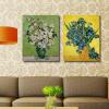 imageWieco Art Irises in Vase Floral Canvas Prints Wall Art by Van Gogh Classic Artwork Famous Oil Paintings Reproduction on Canvas for Bedroom Home Decor 2 Piece Modern Wrapped Giclee Flowers Pictures