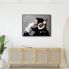 imageWieco Art Large Black Framed Monkey With Headphones Banksy Graffiti Art Abstract Canvas Painting for Home Decor Canvas Wall Art for Living Room Decoration Wall Decor ampamp Office Decor