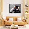 imageWieco Art Large Black Framed Monkey With Headphones Banksy Graffiti Art Abstract Canvas Painting for Home Decor Canvas Wall Art for Living Room Decoration Wall Decor ampamp Office Decor