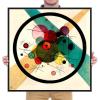 imageWieco Art Large Canvas Prints Wall Art Circles in a Circle 1923 by Wassily Kandinsky Classic Abstract Art Reproductions Canvas Wall Art for Living Room Home Decor Wall Decorations24x24inch60x60cm Black Frame