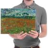 imageWieco Art Large Poppy Field June 1890 Canvas Print of Vincent Van Gogh Wall Art Paintings Reproduction Field Pictures Artwork for Wall Decor and Home Decorations16L x 12W