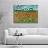 imageWieco Art Large Poppy Field June 1890 Canvas Print of Vincent Van Gogh Wall Art Paintings Reproduction Field Pictures Artwork for Wall Decor and Home Decorations32L x 24W