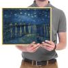 imageWieco Art Starry Night Over the Rhone by Van Gogh Classic Oil Paintings Reproduction Modern Seascape Giclee Canvas Prints Artwork on Canvas Wall Art Ready to Hang for Living Room Home Decorations167L x 128W