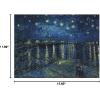 imageWieco Art Starry Night Over the Rhone by Van Gogh Classic Oil Paintings Reproduction Modern Seascape Giclee Canvas Prints Artwork on Canvas Wall Art Ready to Hang for Living Room Home Decorations16L x 12W