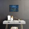 imageWieco Art Starry Night Over the Rhone by Van Gogh Classic Oil Paintings Reproduction Modern Seascape Giclee Canvas Prints Artwork on Canvas Wall Art Ready to Hang for Living Room Home Decorations16L x 12W