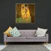 imageWieco Art The Kiss by Gustav Klimt Famous Oil Paintings Reproductions Gallery Wrapped Modern Giclee Canvas Prints Artwork Pictures on Canvas Wall Art for Living Room Bedroom Home Decorations 24x24Golden