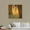 imageWieco Art The Kiss by Gustav Klimt Famous Oil Paintings Reproductions Gallery Wrapped Modern Giclee Canvas Prints Artwork Pictures on Canvas Wall Art for Living Room Bedroom Home Decorations 24x24Brown