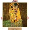 imageWieco Art The Kiss by Gustav Klimt Famous Oil Paintings Reproductions Gallery Wrapped Modern Giclee Canvas Prints Artwork Pictures on Canvas Wall Art for Living Room Bedroom Home Decorations 24x24Brown