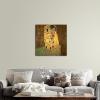 imageWieco Art The Kiss by Gustav Klimt Famous Oil Paintings Reproductions Gallery Wrapped Modern Giclee Canvas Prints Artwork Pictures on Canvas Wall Art for Living Room Bedroom Home Decorations 24x24Brown