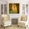 imageWieco Art The Kiss by Gustav Klimt Famous Oil Paintings Reproductions Gallery Wrapped Modern Giclee Canvas Prints Artwork Pictures on Canvas Wall Art for Living Room Bedroom Home Decorations 24x24Brown