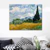 imageWieco Art Wheat Field with Cypresses by Van Gogh Famous Oil Paintings Reproduction Modern Landscape Canvas Prints Artwork Pictures on Canvas Wall Art for Home Office Decorations48L x 36W