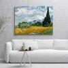 imageWieco Art Wheat Field with Cypresses by Van Gogh Famous Oil Paintings Reproduction Modern Landscape Canvas Prints Artwork Pictures on Canvas Wall Art for Home Office Decorations48L x 36W