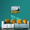 imageWieco Art Wheat Field with Cypresses by Van Gogh Famous Oil Paintings Reproduction Modern Landscape Canvas Prints Artwork Pictures on Canvas Wall Art for Home Office Decorations16L x 12W
