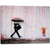 imageWieco Art Framed Banksy Raining Day or Colorful Graffiti Street Famous Canvas Paintings Wall Art Modern Inspirational Grey Love Pictures Print Artwork for Home Office DecorGallery Wrapped