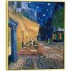 imageWieco Art Framed Wall Art Canvas Prints of Cafe Terrace at Night Canvas Prints Wall Art by Van Gogh Paintings Reproduction Abstract Artwork for Wall Decor Golden Frame17L x 13W