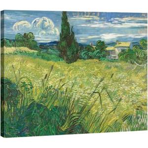 imageWieco Art Abstract Canvas Prints Wall Art Green Field 1889 by Van Gogh Famous Oil Paintings Reproduction Artwork Stretched Landscape Picture for Living Room Home Office Decoration16L x 12W