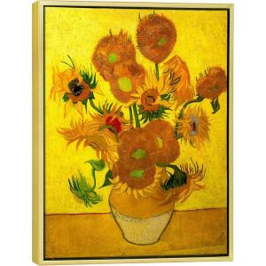 imageWieco Art Abstract Flowers Giclee Canvas Prints Wall Art Vase with Fifteen Sunflowers by Van Gogh Classic Oil Paintings Reproduction for Home Decor Modern Stretched and Framed Floral Picture162L x 122W