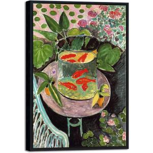 imageWieco Art Canvas Prints Goldfish by Henri Matisse Colorism Aesthetic Abstract Canvas Wall Art for Wall Decor and Home Office Decorations16x24inchFramed