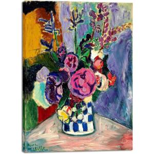imageWieco Art Canvas Prints Wall Art Still Life of Peonies in a Vase 1907 by Henri Matisse Abstract Canvas Art Print for Wall Decor and Home Office Decorations16L x 12W