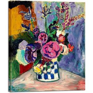 imageWieco Art Canvas Prints Wall Art Still Life of Peonies in a Vase 1907 by Henri Matisse Abstract Canvas Art Print for Wall Decor and Home Office Decorations20x24inch50x60cm