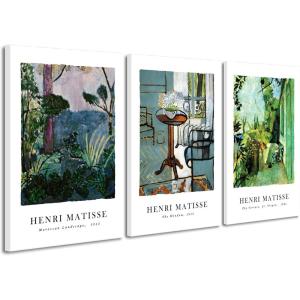 imageWieco Art Canvas Wall Art Set of 3 Henri Matisse Aesthetic Posters The Terrace StTropez The Window Moroccan Landscape Matisse Prints Posters for Home Decorations16x24inchx3pcs40x60cmx3pcs
