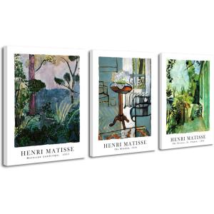 imageWieco Art Canvas Wall Art Set of 3 Henri Matisse Aesthetic Posters The Terrace StTropez The Window Moroccan Landscape Matisse Prints Posters for Home Decorations12x16inchx3pcs30x40cmx3pcs