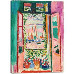 imageWieco Art Framed Wall Art View of Collioure 1905 by Henri Mattise Abstract Colorful Art Matisse Posters Canvas Prints for Wall and Home Office Decorations Bronze Gold FramePink1